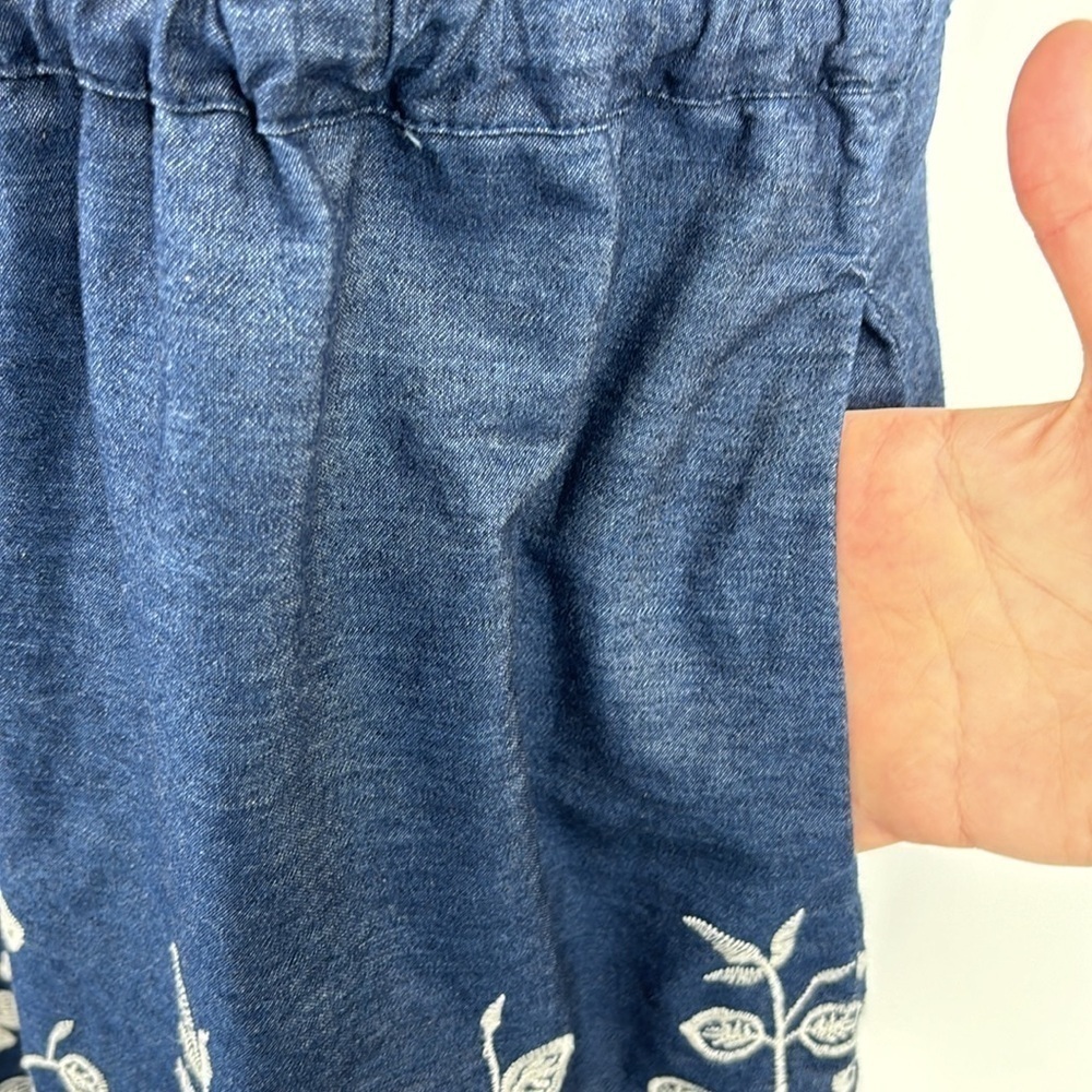 Westport Dress Denim Chambray Embroidered Sleeveless Dress Womens Size XL Petite - Picture 8 of 14